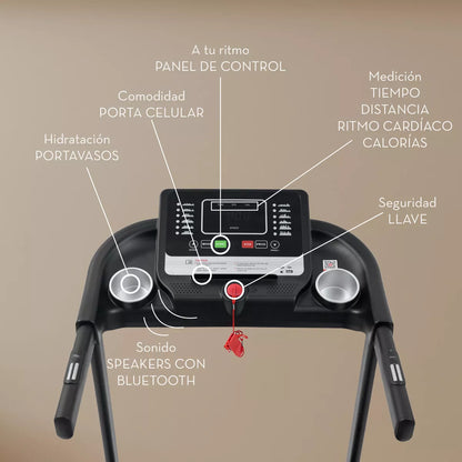 Caminadora Eléctrica 2.5 Hp Rocket Inclinación Y Bluetooth