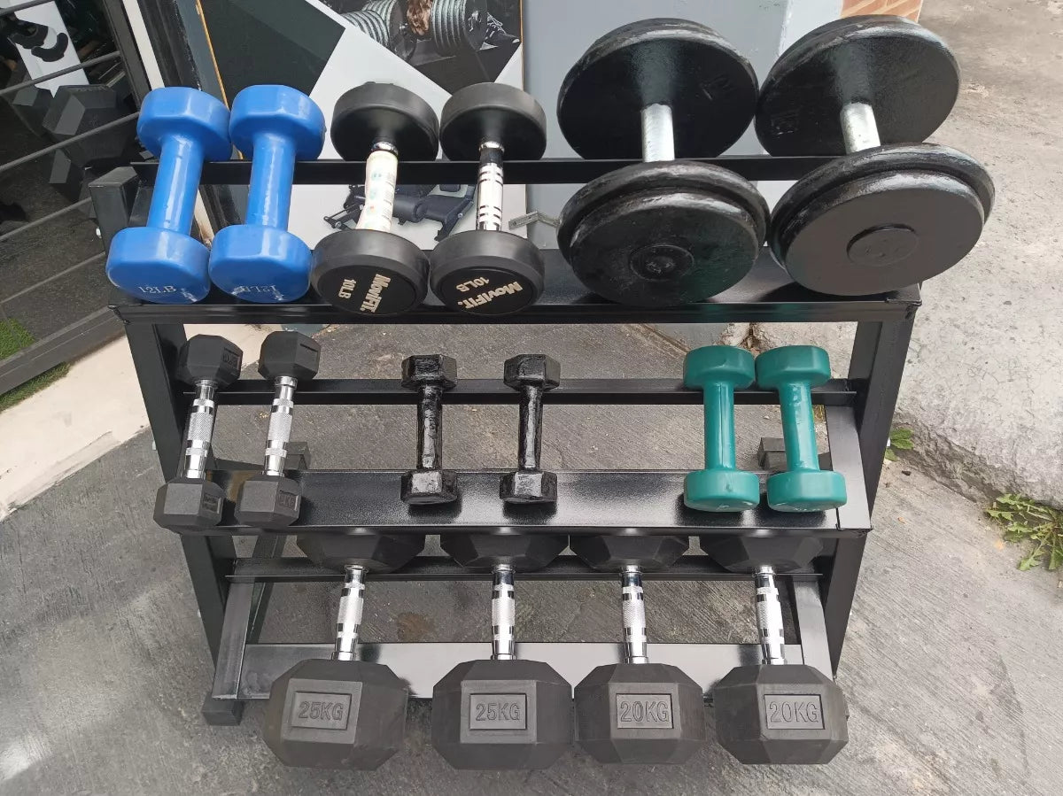 Soporte Rack Para Mancuernas Y Pesas Rusas Gym