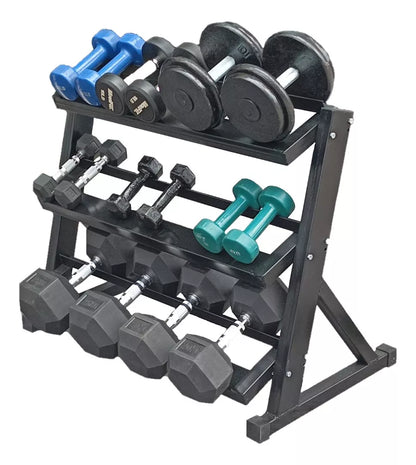 Soporte Rack Para Mancuernas Y Pesas Rusas Gym