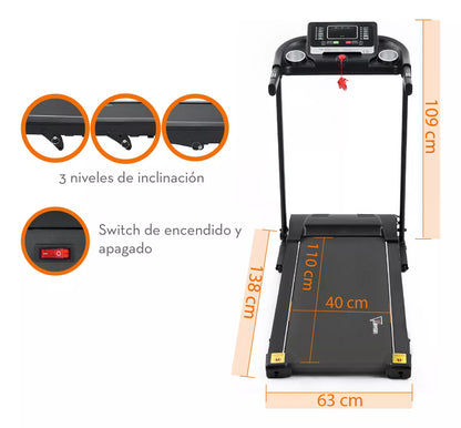 Caminadora Eléctrica 2.5 Hp Rocket Inclinación Y Bluetooth